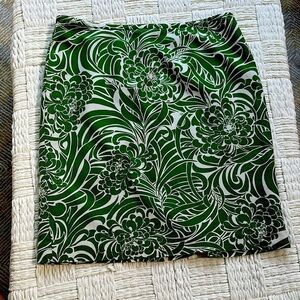 LOFT Floral Silk Blend Midi Skirt